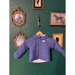 Reversible Blue Gray Baby North Face Jacket Size 6-12 Month